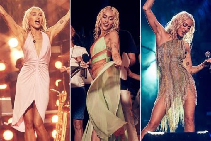 
Miley Cyrus Wore a Wardrobe of Vintage Looks — Including 3 Versace Gowns! — for Her NYE Special 